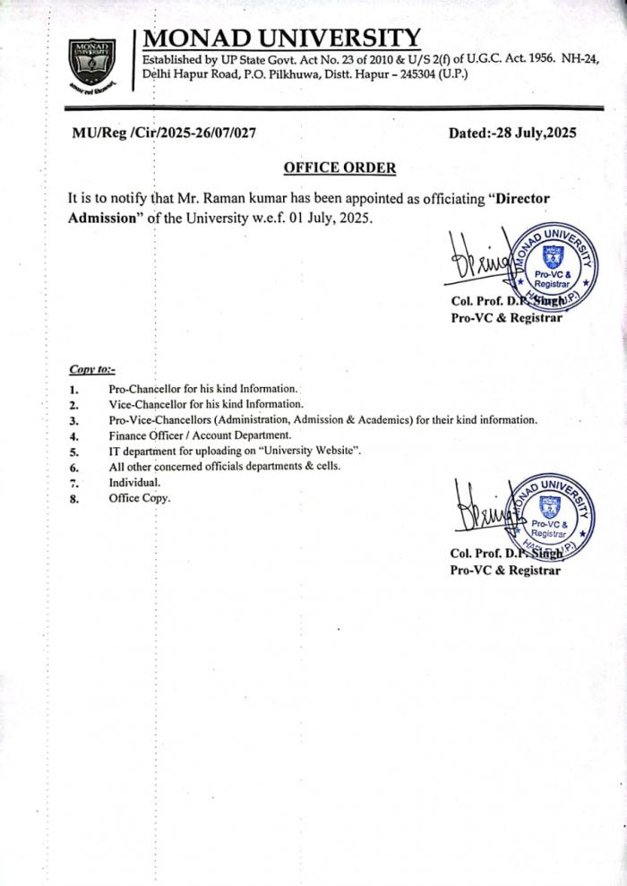 Circular 027 (Director Admission) 